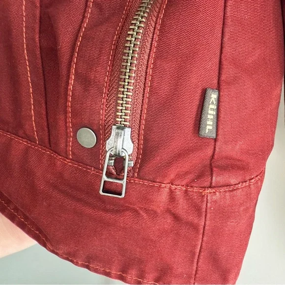 Kuhl Burr Red Patina Dye Moto Jacket Size Small - Picture 10 of 16